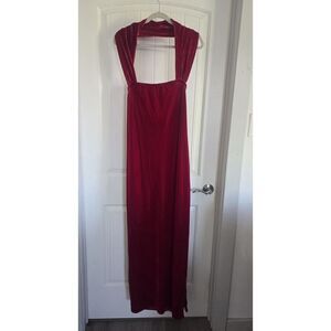 Vintage Hugo Buscati Women’s Long Red Velvet Dress Size Medium Party Formal